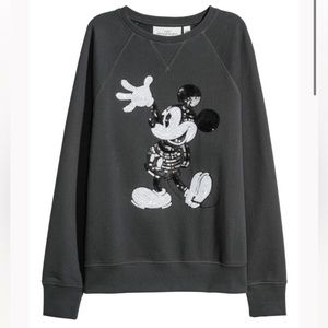 H&M x Disney Sequined Mickey Mouse Sweatshirt Sz M